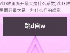 跳D放里面开最大是什么感觉;跳 D 放里面开最大是一种什么样的感觉