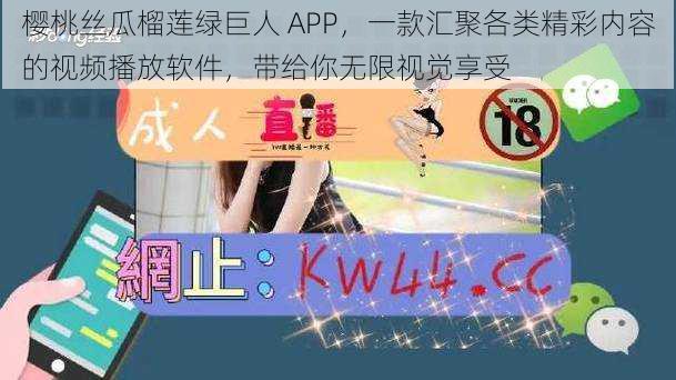 樱桃丝瓜榴莲绿巨人 APP，一款汇聚各类精彩内容的视频播放软件，带给你无限视觉享受