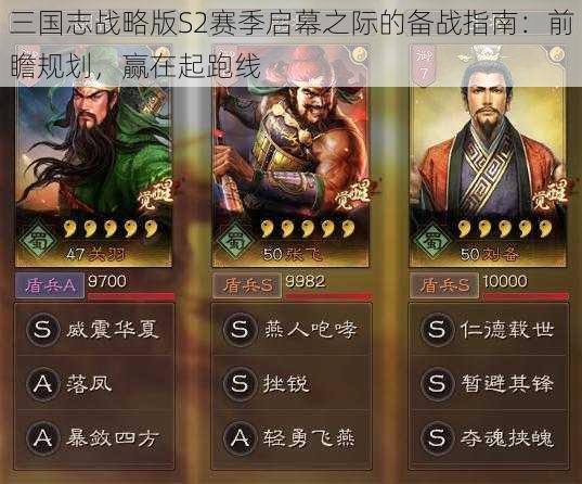 三国志战略版S2赛季启幕之际的备战指南：前瞻规划，赢在起跑线