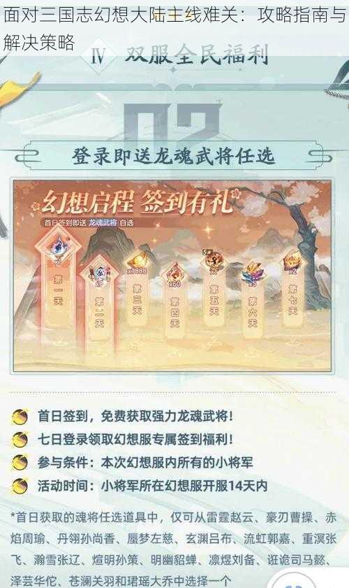 面对三国志幻想大陆主线难关：攻略指南与解决策略