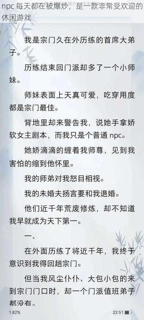 npc 每天都在被爆炒，是一款非常受欢迎的休闲游戏