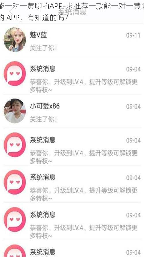 能一对一黄聊的APP-求推荐一款能一对一黄聊的 APP，有知道的吗？