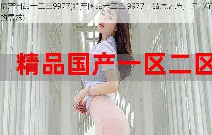 精产国品一二三9977(精产国品一二三 9977：品质之选，满足你的需求)