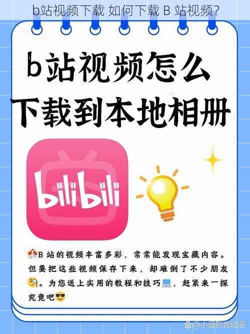 b站视频下载 如何下载 B 站视频？