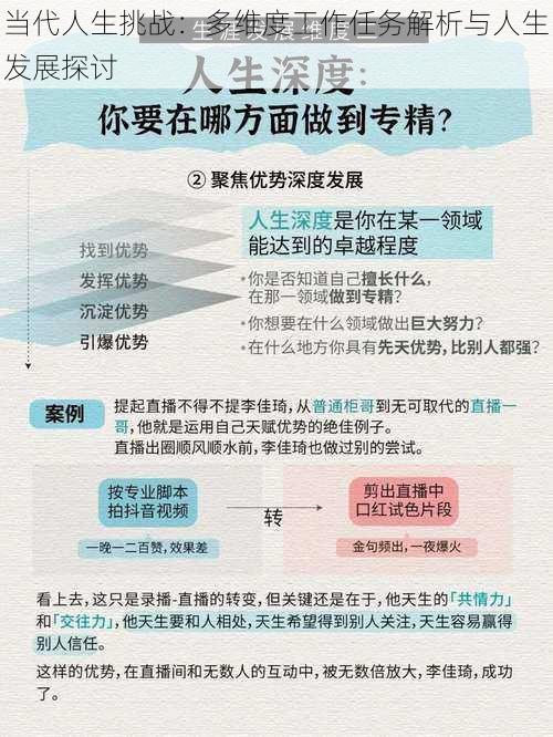 当代人生挑战：多维度工作任务解析与人生发展探讨