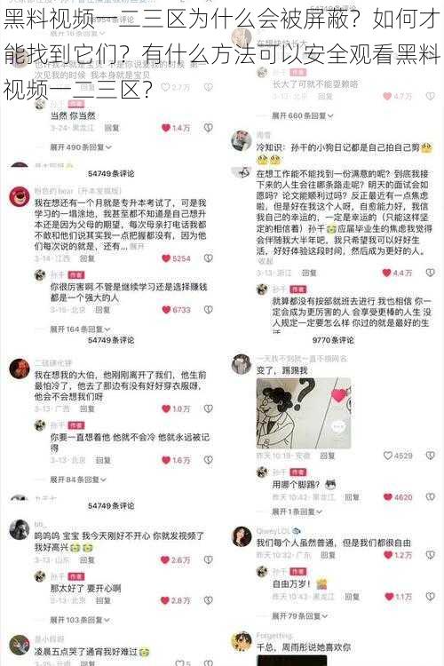 黑料视频一二三区为什么会被屏蔽？如何才能找到它们？有什么方法可以安全观看黑料视频一二三区？