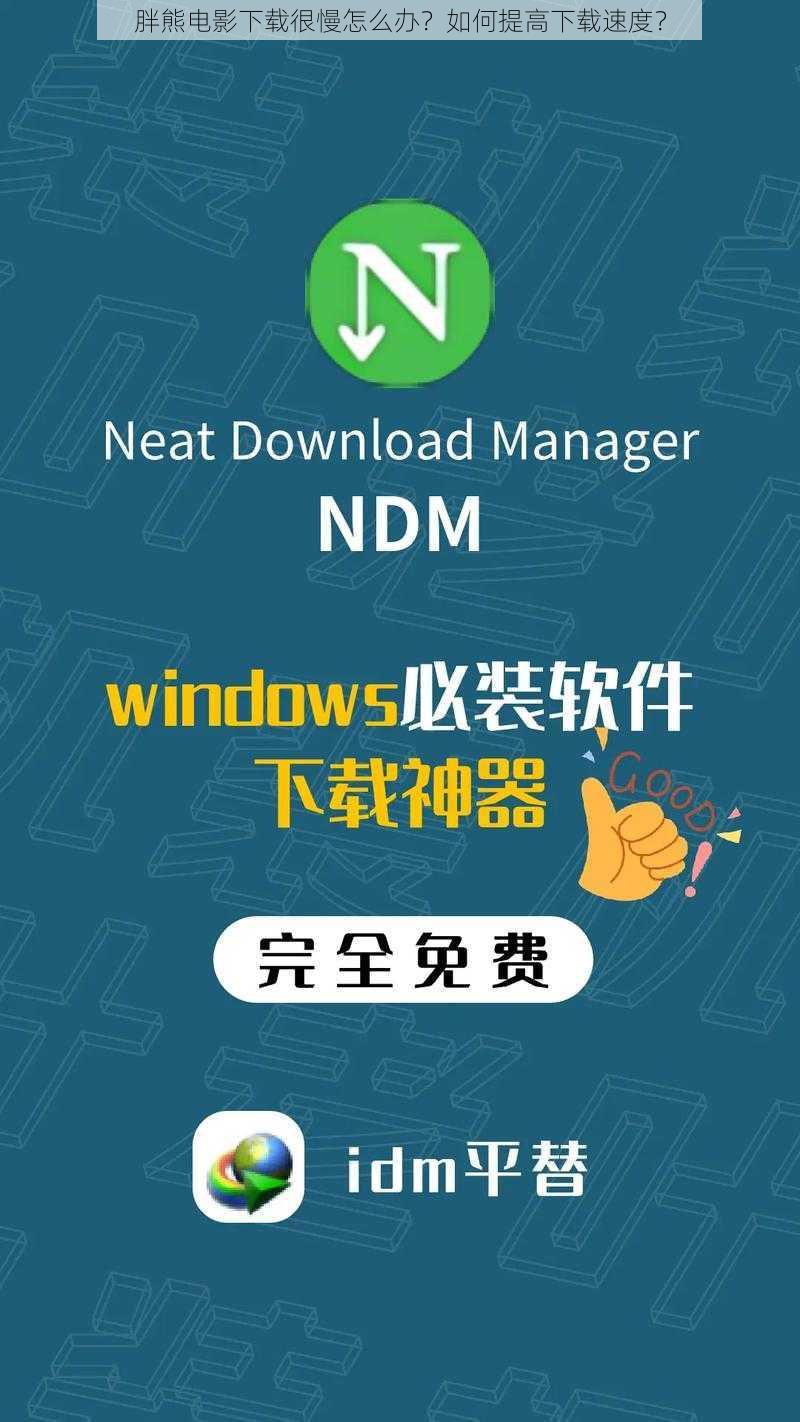 胖熊电影下载很慢怎么办？如何提高下载速度？